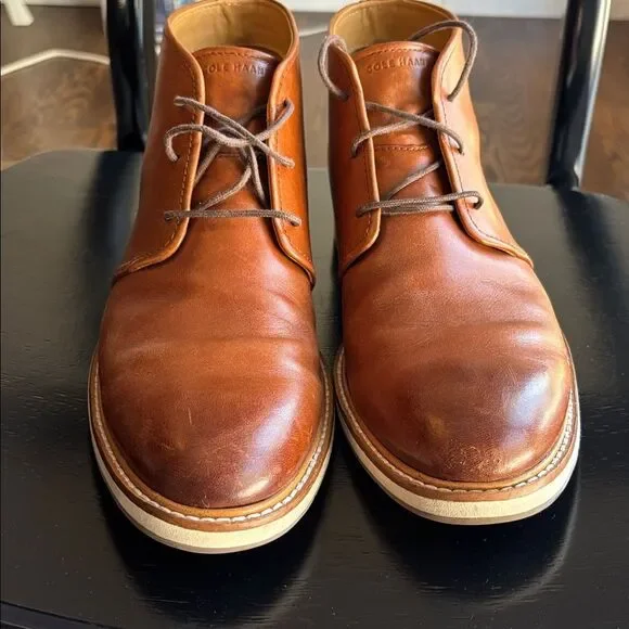 COLE HAAN Morris Leather Chukka Men's Brown Leather lace up Chukka Boots size 9